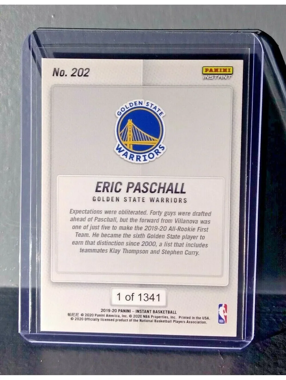 Eric Paschall 2019-20 Panini NBA Instant All-Rookie Team #202 Card 1 of 1341